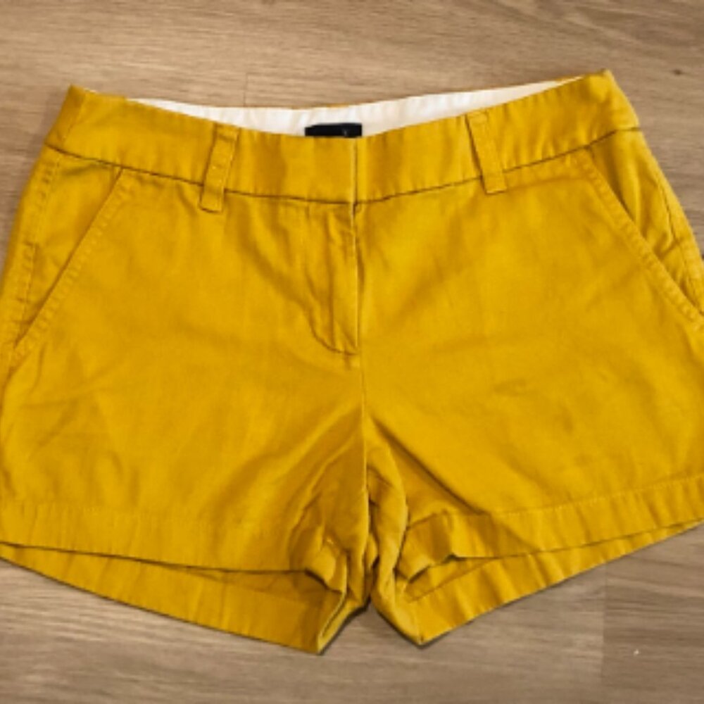 J. Crew bright yellow chino stretch shorts
